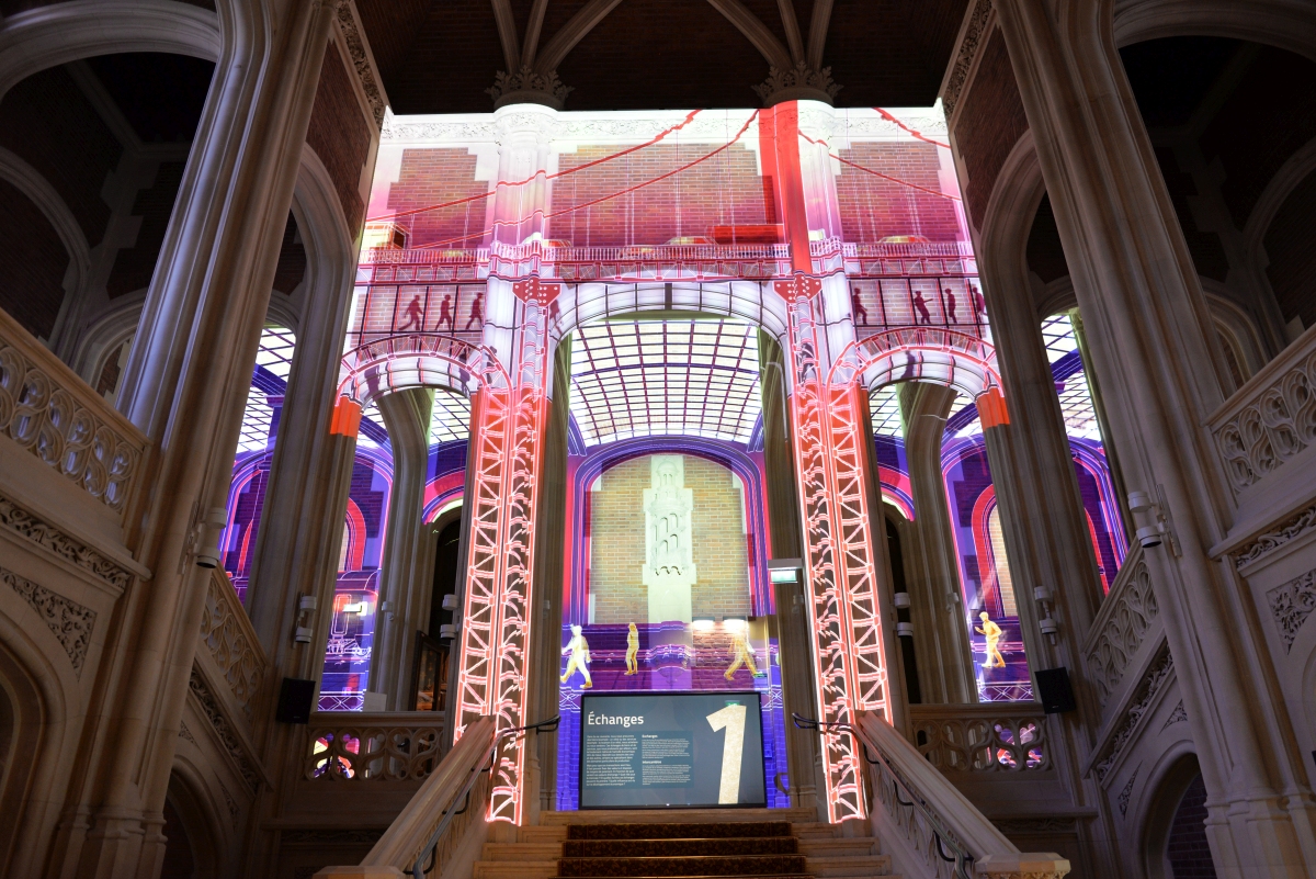 Museum lighting for Citéco in Paris with backlight neon pixel led engineering.