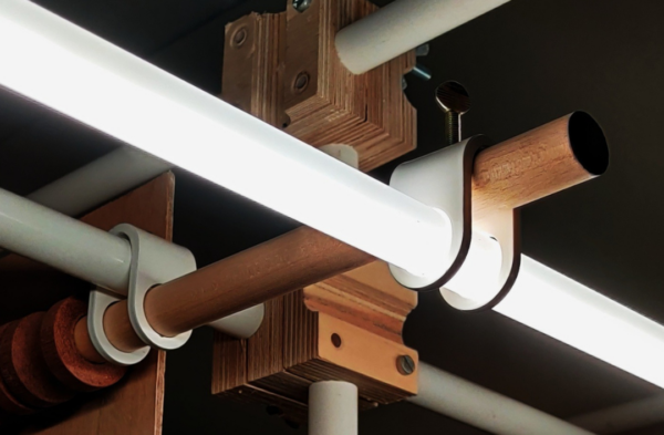 Vivalyte sustainable modular led tube light for OpenStructures flexible grid
