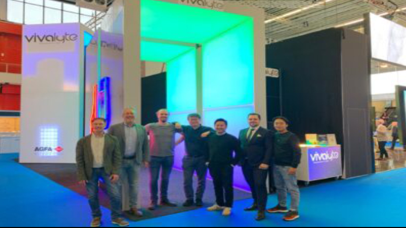 Vivalyte exhibition stand and lightbox expert team on FESPA ESE 2021
